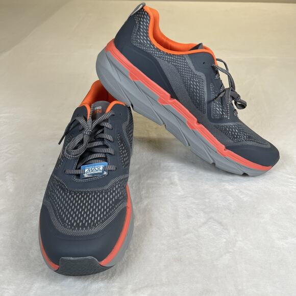 Sketchers Max Cushion Go Run Running Shoes 54450 Men’s Size 13 Grey/Orange Chrty - Picture 1 of 12